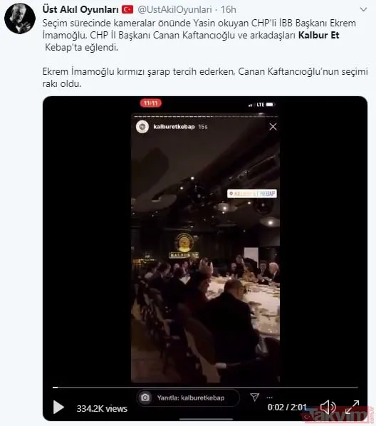 Ekonomi kötü gidiyor algısıyla prim yapma peşindeki CHP'lilerden lüks restoranda şatafatlı eğlence