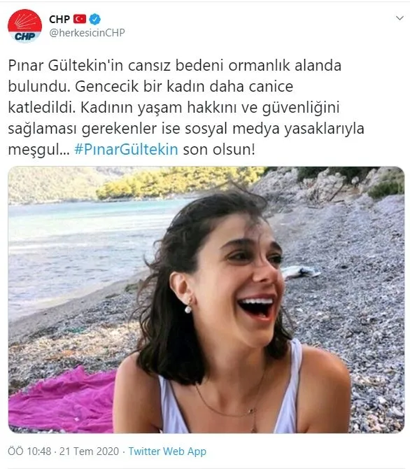 CHP’li İBB Başkanı İmamoğlu, Pınar Gültekin cinayeti üzerinden algı operasyonuna kalkıştı!