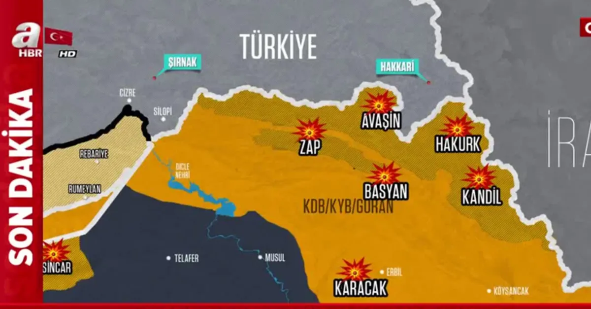 İşte Pençe-Kartal Operasyonu'nda vurulan bölgeler