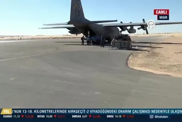 Gazze'ye yardım taşıyan uçak Mısır'da