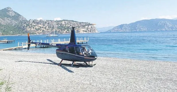 Böyle görgüsüzlük görülmedi! Marmaris’te plaja helikopter indi tatilciler şok geçirdi