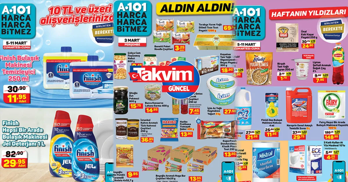 Haftanın yeni indirimleri belli oldu, A101 aktüel kataloğu yayında! 1 litresi 82,90’dan 29,95’e kadar düştü! Tuvalet kağıdı, yoğurt, peynir....