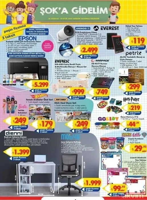 🔵20 Ağustos–9 Eylül Şok Kırtasiye Ürünleri Ve Fiyatları