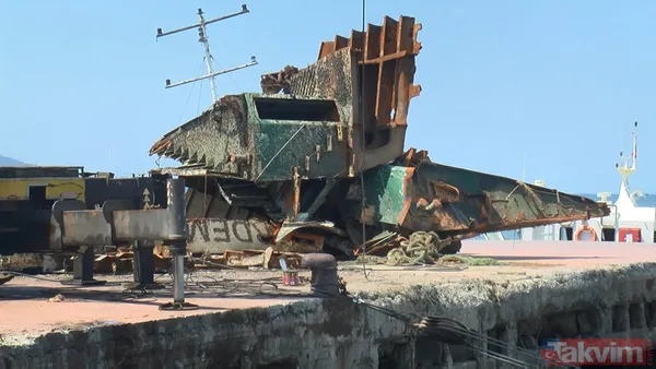 Maltepe Sahili'nde geçtiğimiz yıl batan geminin parçaları çıkartıldı - 3