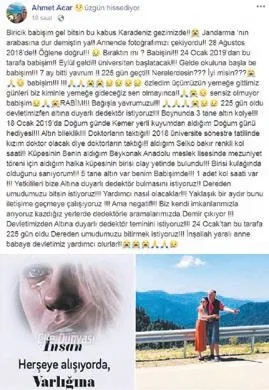 Buse Acar’ın babası Ahmet Acar, sosyal medyadan paylaştığı not ağlattı: Biricik babişim gel-1