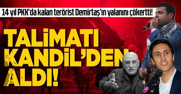 HDP’li Selahattin Demirtaş’ın yalanını itirafçı çökertti: PKK’dan emir aldı sokağa çağrı yaptı