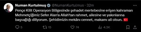 msb-aci-haberi-duyurdu-1-asker-sehit-oldu-1728495778245.jpeg TBMM Başkanı Kurtulmuş'tan şehit Piyade Er Sefer Alan için taziye mesajı