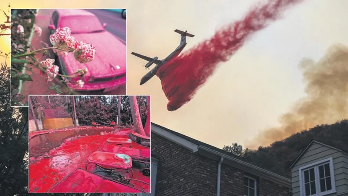 Los Angeles'taki yangın faciasında sokaklar pembe kimyasalla kaplandı!