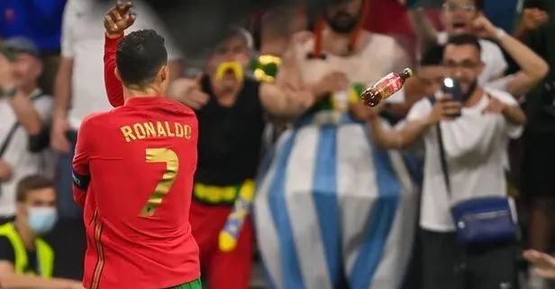Ronaldo basın toplantısında önündeki Coca Cola şişelerini kaldırdı! Fransa maçında ise hedef oldu