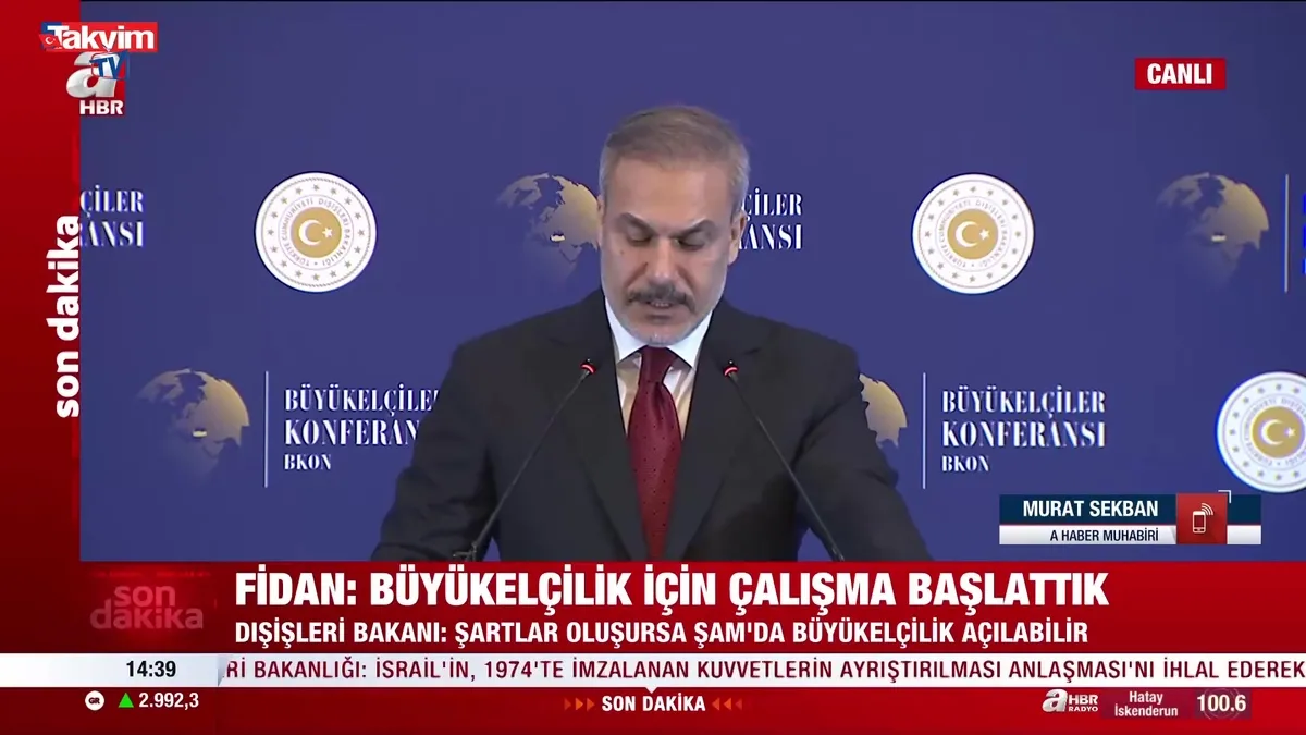 Bakan Fidan: "Şam'da büyükelçilik açılabilir"