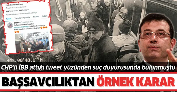 İstanbul Cumhuriyet Başsavcılığından CHP'li İBB'nin suç duyurusunda bulunduğu vatandaşla ilgili örnek karar