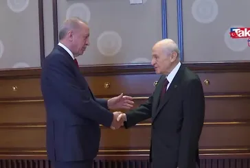 Erdoğan - Bahçeli görüşmesinden ilk görüntü!