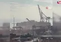 Kocaeli'de uluslararası limanda 3 yükleme vinci devrildi! İşte o anlar…