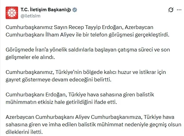 Başkan Erdoğan-Aliyev hattında kritik görüşme: İran gerilimi ele alındı-2