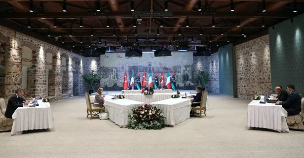 İstanbul'da Türkiye-İtalya-Libya zirvesi! Başkan Erdoğan Dolmabahçe'de Meloni ve Dibeybe'yi kabul etti