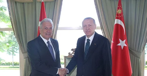 Başkan Erdoğan, Dimitris Avramopoulos'u kabul etti