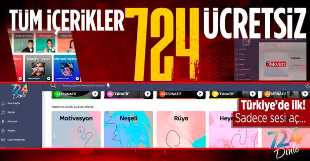 Yolda, evde, ofiste 724 Dinle yanınızda! Türkiye’de bir ilk: Tüm sesli içerikler ücretsiz
