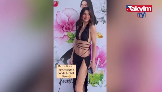 Burcu Kıratlı bacak dekolteli kıyafetiyle mest etti! Baklavalarını görenlerin ağzı açık kaldı