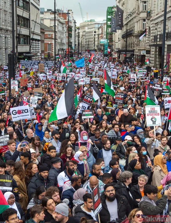 Katil İsrail'in katliamına dünyanın dört bir yanından tepki! Londra, ABD, Tunus, Yemen, İspanya... - 3
