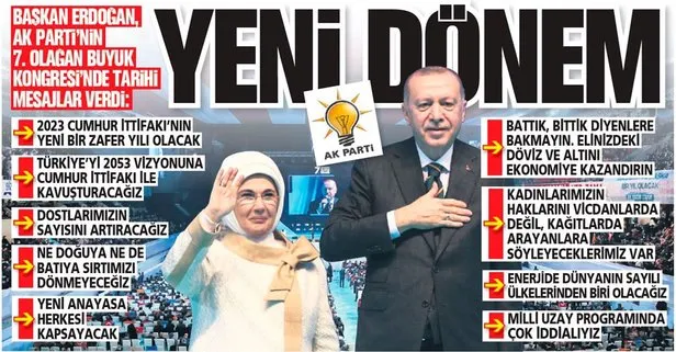 Başkan Erdoğan’dan AK Parti’nin 7. Olağan Kongresi’nde tarihi mesajlar: 2023 Cumhur İttifakı’nın yeni bir zafer yılı olacak