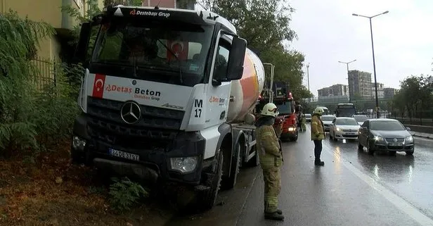 Kartal’da korkutan kaza: Mazot yüklü tanker beton mikseri ile çarpıştı