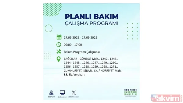17 Eylül 2025 elektrik kesintisi bildirimi: İstanbul'da elektrik kesintisi olacak ilçeler hangileri? BEDAŞ mahalle mahalle listeledi - 20