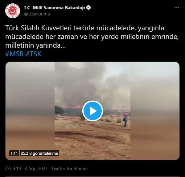 Son dakika: Milli Savunma Bakanlığı'ndan videolu mesaj! TSK her zaman ve her yerde milletinin emrinde-1