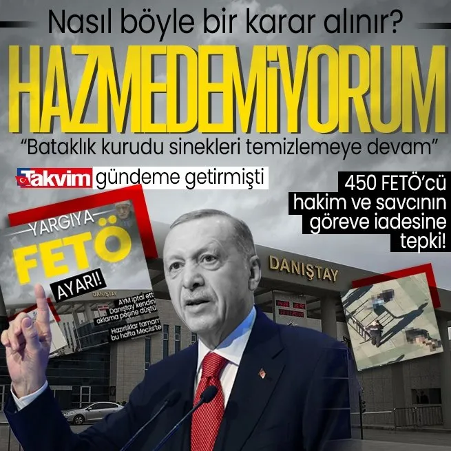 Son dakika: Başkan Erdoğandan 450 FETÖcüyü göreve iade kararı alan AYM ve Danıştaya tepki: Alınan kararları hazmedemiyorum
