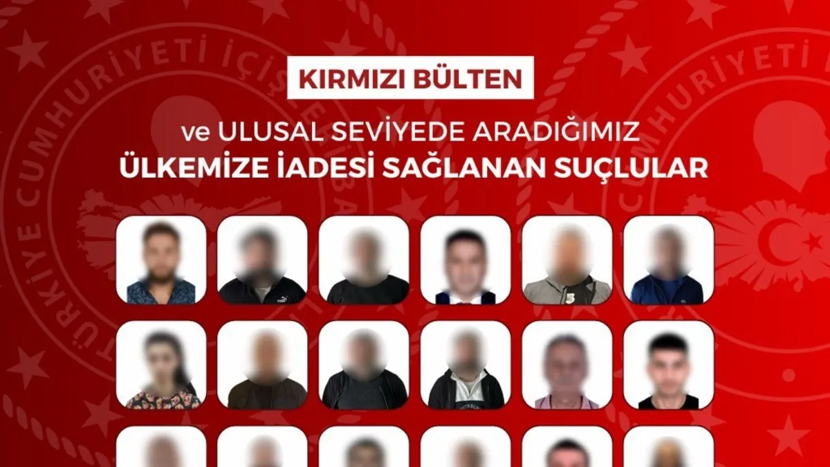 Kırmızı bültenle aranan 23 toplamda 41 firari Türkiye'ye iade edildi