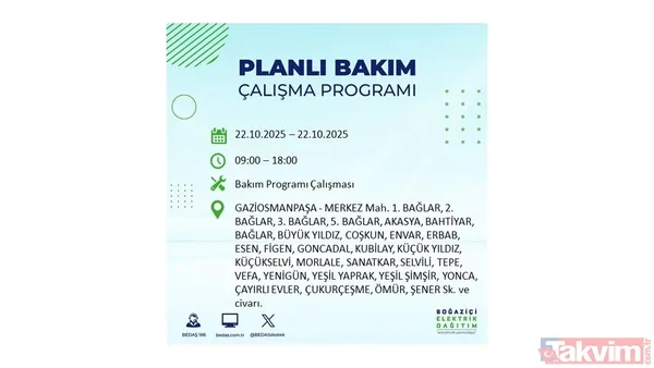İstanbul elektrik kesintisi: 23 ilçe için saat verildi! BEDAŞ duyurdu - 37