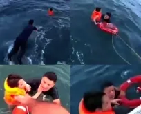 Denizde bin 200 metre sürüklenen çocuk kurtarıldı! İşte o anlar...
