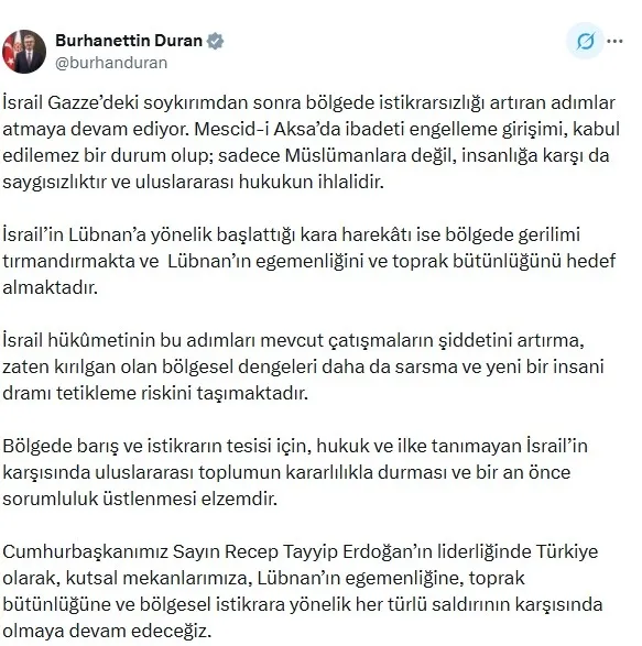 Ankara'dan İsrail’in Lübnan’a kara harekatına kınama-4