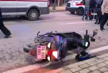 Bursa'da motosiklet kadına çarptı: 2 yaralı