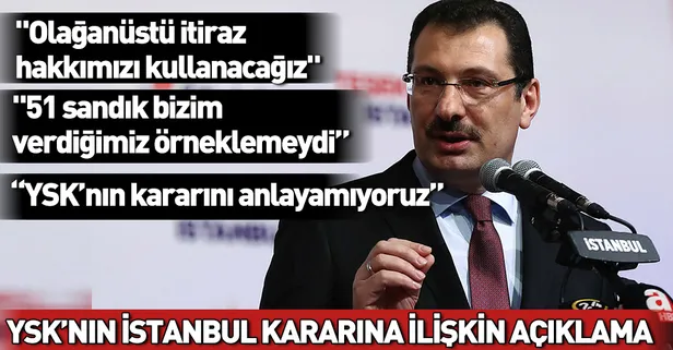 Son dakika... AK Parti Genel Başkan Yardımcısı Ali İhsan Yavuz'dan YSK'nın İstanbul kararına ilişkin açıklama
