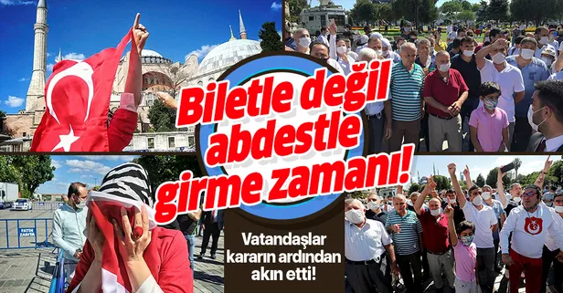 86 yıllık hasret bitiyor! Danıştay'ın Ayasofya kararının ardından vatandaşlardan sevinç gösterisi