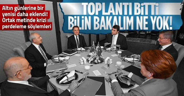 Son dakika: 6'lı masanın CHP Genel Merkezi'ndeki toplantısı sona erdi! Açıklanan metinde aday ismi yine yoktu
