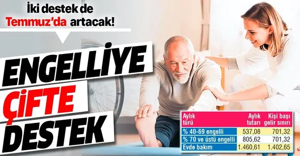 Engelliye çifte destek var!