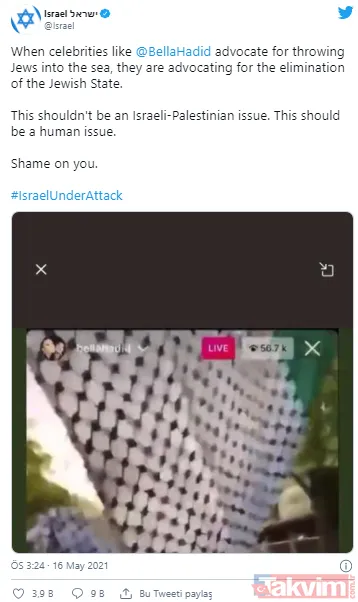 Bella Hadid'in Filistin'e desteği işgalci İsrail'i çıldırttı! Sosyal medyadan hedef gösterdiler - 6