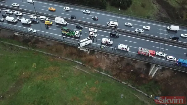 Eyvah eyvah! Yürekler ağza geldi! Cezaevi aracı viyadükte asılı kaldı - 10