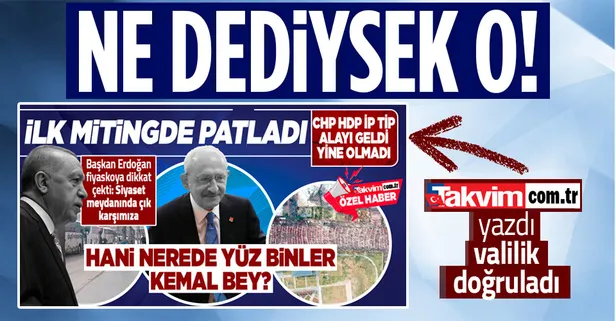 HDP'nin talimatıyla miting yapan Kemal Kılıçdaroğlu'na Mersin'de soğuk duş! 29 vilayetten 21 bin 500 kişi toplayabildi