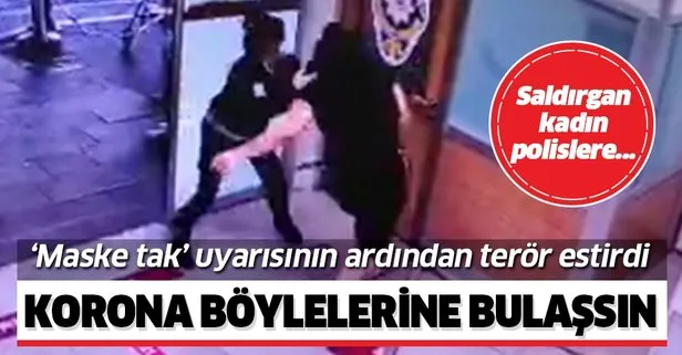 İstanbul Pendik’te ’maske tak’ uyarısı ardından terör estirdi! Polise saldıran kadının o anları an be an görüntülendi