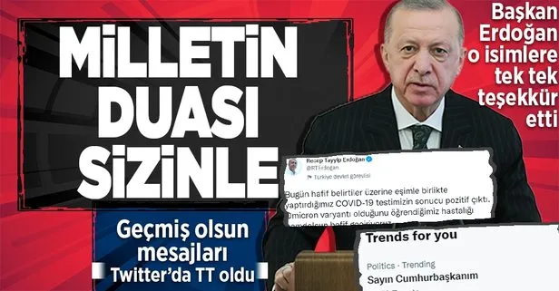 Başkan Erdoğan sosyal medyadan duyurdu: Eşimle birlikte yaptırdığımız COVID-19 testimizin sonucu pozitif çıktı