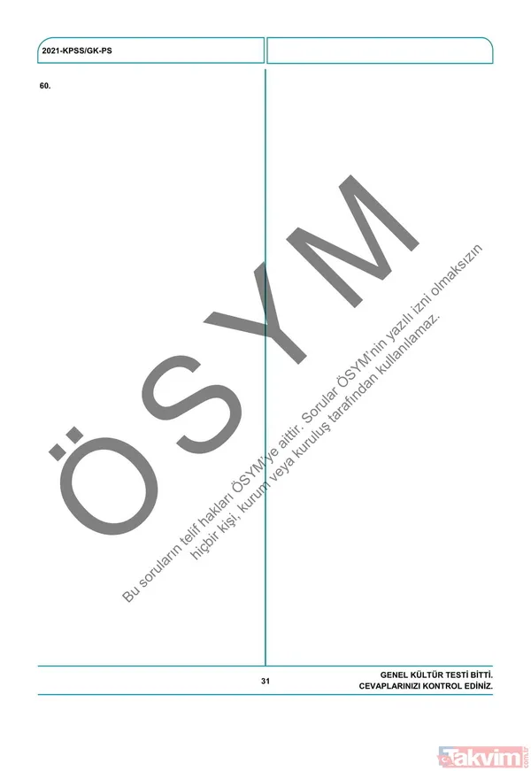 2021 KPSS soru kitapçığı ve cevap anahtarı | A Grubu ve Öğretmenlik (GY-GK- Eğitim Bilimleri) soruları - 38