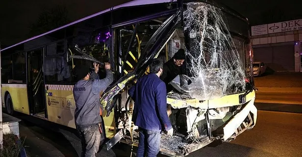 Ümraniye'de otomobil ile İETT otobüsü çarpıştı: 5 yaralı