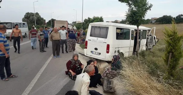 Çanakkale’de can pazarı! Traktörle işçi minibüsü çarpıştı: 2’si ağır 17 kişi yaralandı