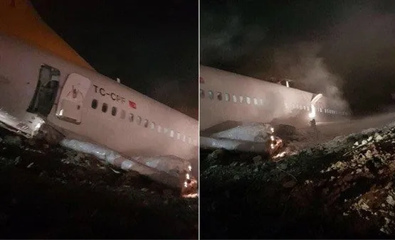 Trabzon'a iniş yapan yolcu uçağı pistten çıktı-2