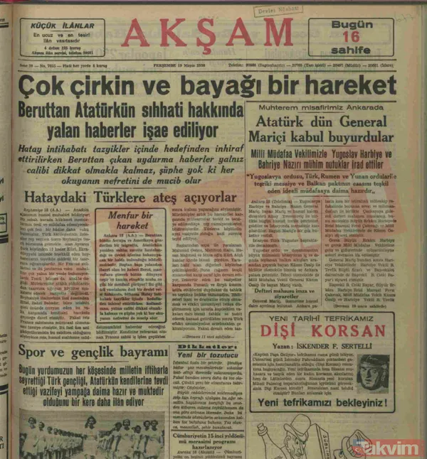 ARŞİV | Atatürk'ün katıldığı son 19 Mayıs'tan son kare! Dönemin gazetelerinde manşet manşet 'gençlik' coşkusu - 12