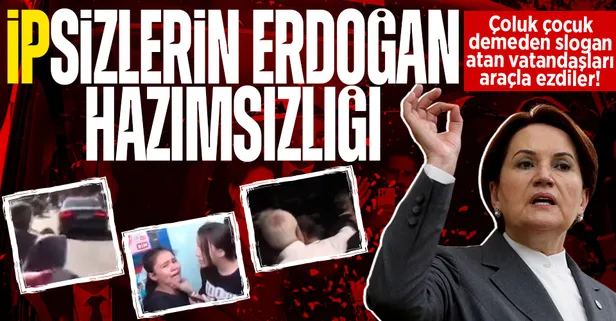 İYİ Parti Genel Başkanı Meral Akşener'in koruma aracı esnaf ziyaretinde 'Recep Tayyip Erdoğan' sloganı atan vatandaşları ezdi