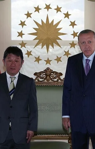 Son dakika: Başkan Erdoğan, Japonya Dışişleri Bakanı Motegi'yi kabul etti