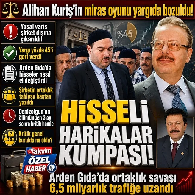 Alihan Kuriş’in miras oyunu yargıda bozuldu! Arden Gıda’da hisse savaşı